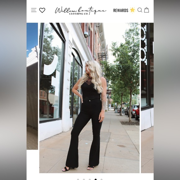 Black Bell Bottom Flare Pants - Picture 2 of 3